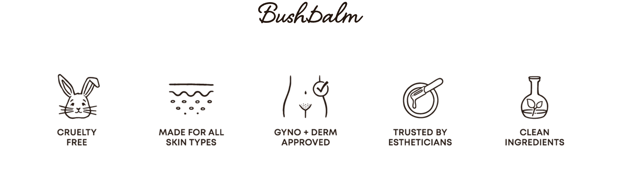 A digital graphic highlighting the benefits of Bush Balm skincare products