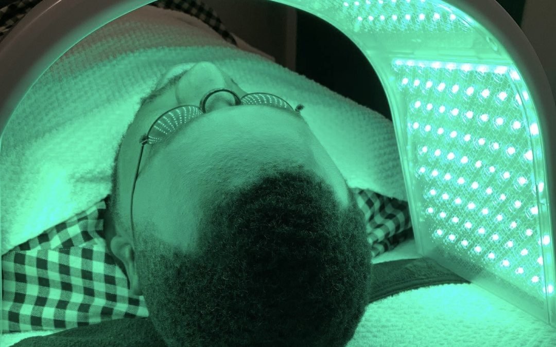 a person receiving led light therapy in winnipeg